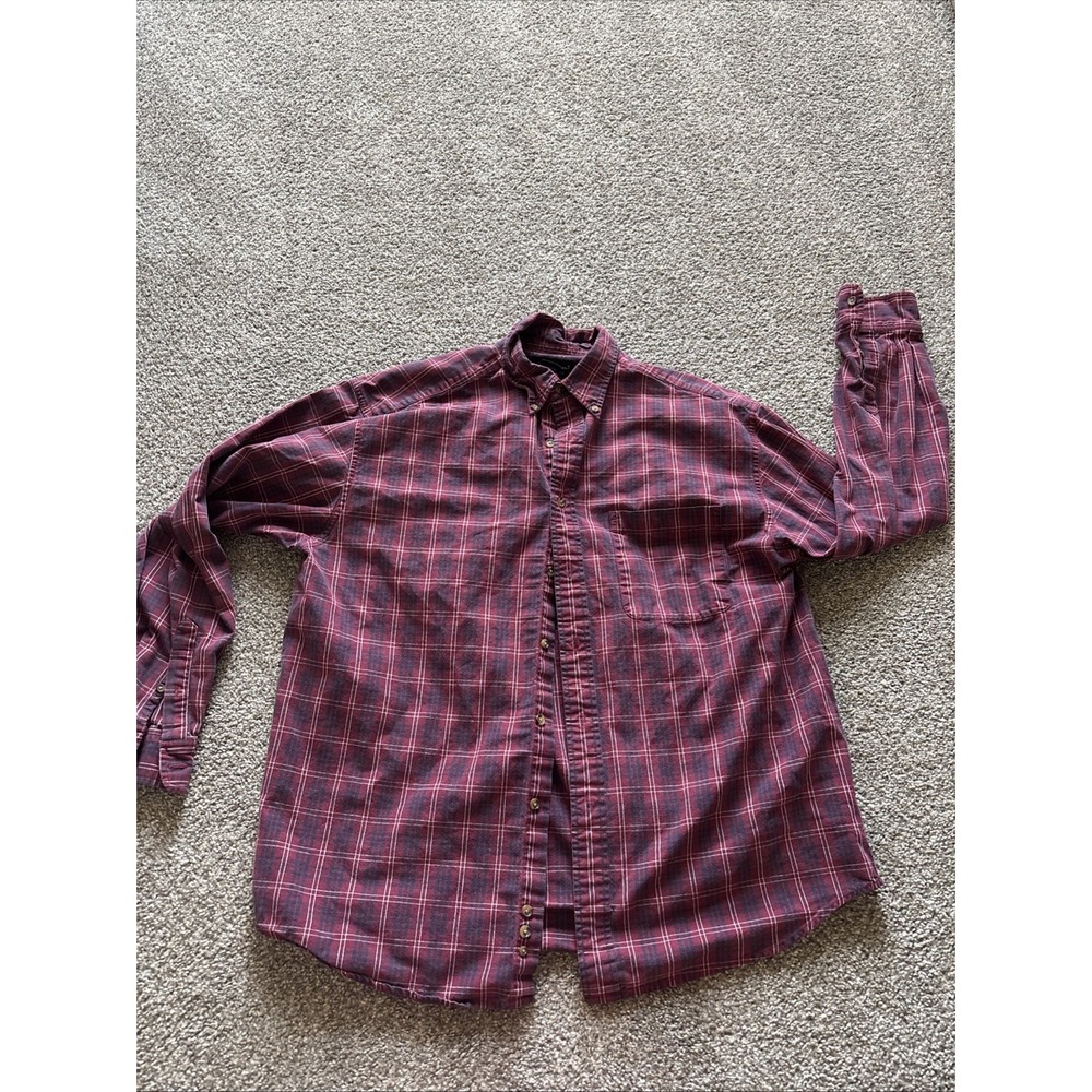 Vintage Eddie Bauer Plaid Long Sleeve Button Up Size Large